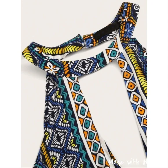 1 Day Sale❗️✨Tribal  Halter neck open back Romper - Picture 6 of 8
